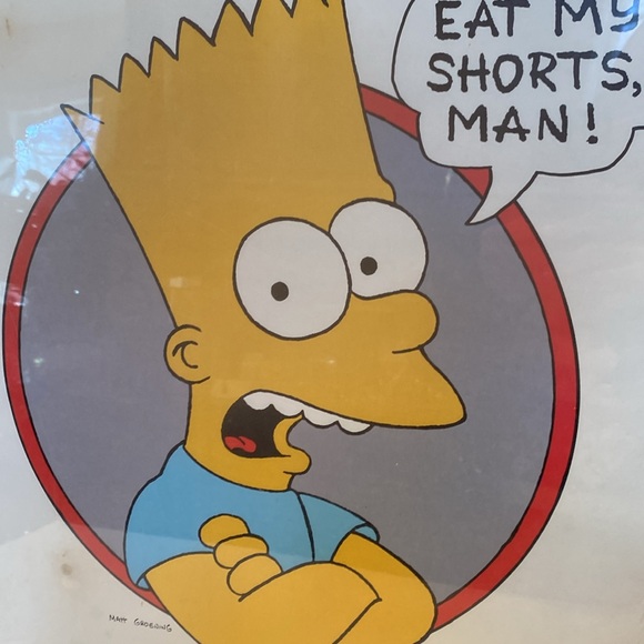 NWOT & Vintage 1990 Bart Simpson Poster, “Eat my Shorts, Man!” - Picture 4 of 4